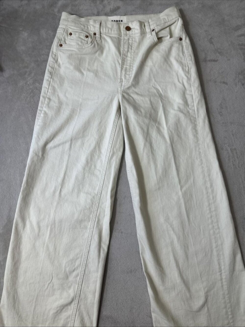 Boden wide leg jeans women’s cream high rise denim pants 29 - Picture 3 of 10